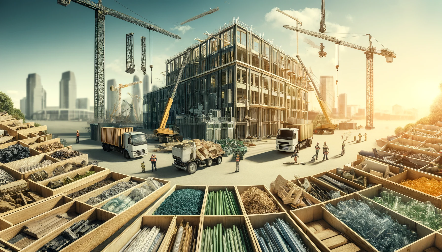 Recycled materials construction in sustainable building practices